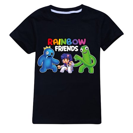Rainbow Friends t-shirt Kid Costume Rainbow Cosplay kortärmad dark blue 160cm V