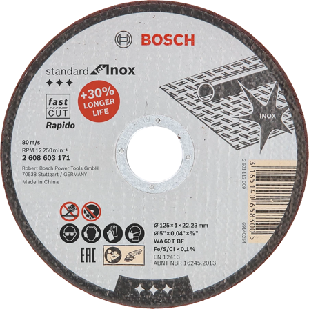 Bosch Standard for Inox Kappeskive 125x1mm 1-pakn., Maskintilbehør & forbruk