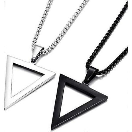 Geometrisk vedhæng i rustfrit stål, omvendt trekant halskæde til mænd og drenge, BFF halskæde til 2