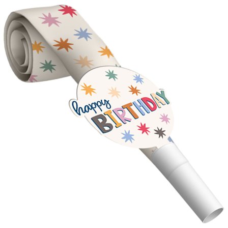 Happy Birthday Käärmepillit Tähdillä 6 kpl