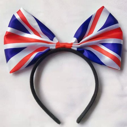 Union Jack GB Flag Bow hair hoop Bow Pannband