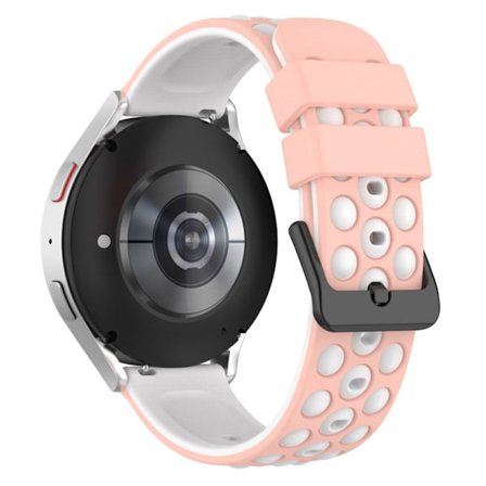 22 mm Huawei Watch GT 3 Pro 46 mm / Garmin Venu 2 dubbelfärgat klockarmband i silikon - Rosa Vit