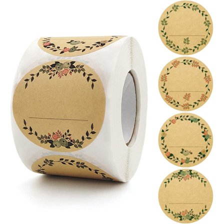 500 självhäftande etiketter, 5 cm syltburksetiketter, kan användas för