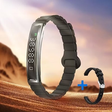 Elegant smartklokke i rustfritt stål, treningsarmbånd med skritteller – perfekt gave