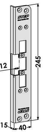 STEP ST6518 Stolpe til STEP 60 Silent 12 x 245 x 15 mm, Alarm & sikkerhet