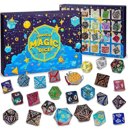 D&D Terninge Julekalender 2025 Jul 24 Dages Nedtælling Blind Box Julegave [HK]