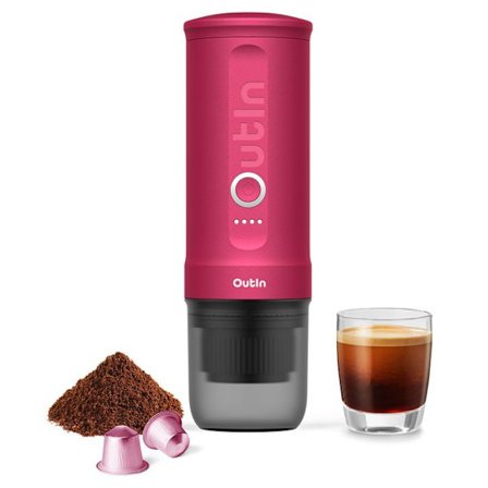 Bærbar kaffemaskine - Outin - Nano - 7500 mAh - 20 bar - Rød