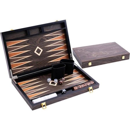 Engelhart- 250544 - Deluxe Backgammon 15 tum - Ebenholtsfaner och lack - brun