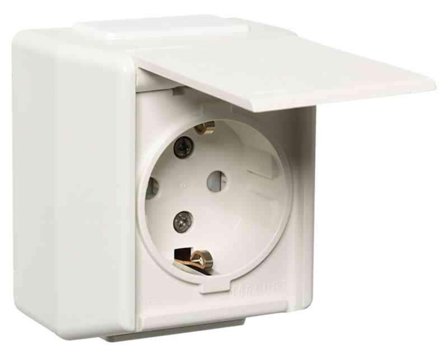 Elko 4044262013 Stikkontakt kapslet, 1-veis med lokk, Strømbrytere & vegguttak