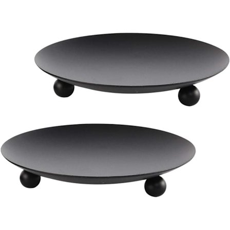 2-pak Lysestage i jern med plade – Vintage metalllysestage til bryllup, fest & boligindretning_OF