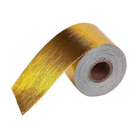 50mmx10M Reflekterende Højtemperatur Guld Rulle Selvklæbende Varmeskjold Tape Emballagetilbehør Ny