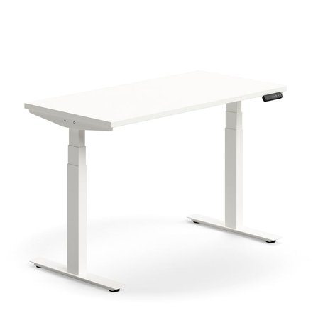 Standing desk QBUS, dual motor, straight, 1200x600 mm, white frame, white