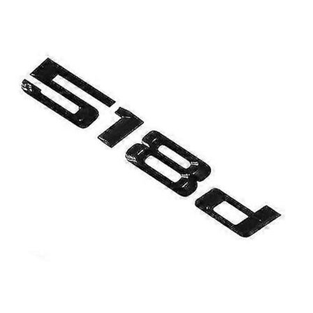 BMW 518d Bakre Bokstäver För Lucka Bagageutrymme, Märke, Emblem, 5-serie, Glans Svart