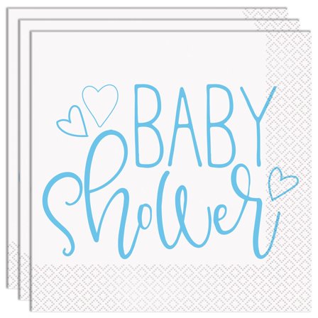 Baby Shower Lautasliinat Vaaleansininen ja Valkoinen