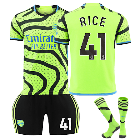 2324 Arsenal Away Green Jersey Set with Socks No.41 RICE