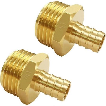 2 KPL Kiinteää messinkiä 1/2 PEX-väkänen 3/4 GHT urospuutarhaletkun pääliitin jatkoskappale R LYB
