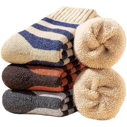 3-pakning supertykke varme ullsokker for menn - myke, komfortable fritidssokker for vinteren, størrelse 39-46