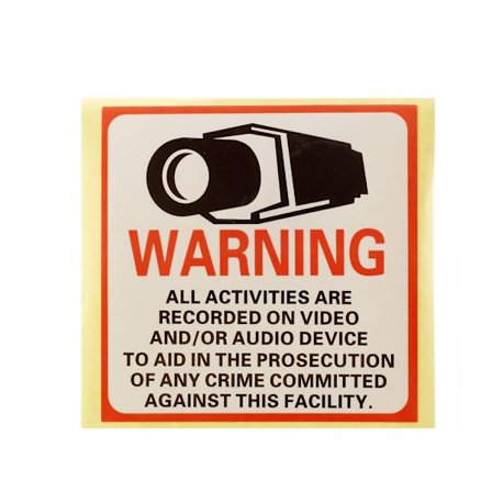 TV/Video-bevakning, Klistermärken 4st 8x8 cm