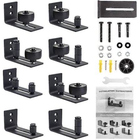 Justerbar Gulvguide for Skyvedør med Skruer, 8 Mulige Varianter for Alle Skyvedører, Perfekt for Alle Skyvedører, Verktøy