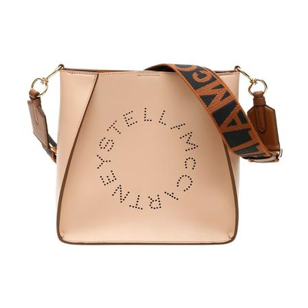 Stella McCartney perforated logo shoulder Tas , Beige , Dames , Maat: ONE Size Schoudertassen
