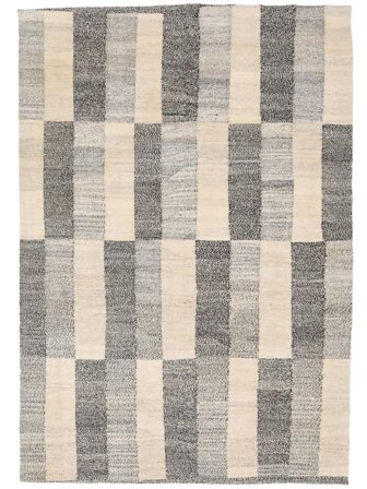 Kelim Ariana Teppich Handgewebt 206X294 Beige/Dunkelgrau Afghanistan