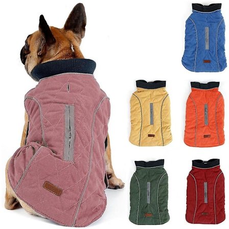 Reflekterande hundjacka, hundkappa varm tjock dunväst liten hundjacka med fleece, XS