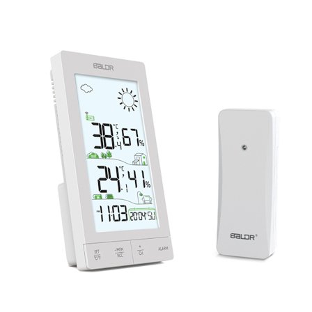 Trådlös Väderstation med Utomhussensor – Digital Termometer och Hygrometer med Exakt DCF-Klocka