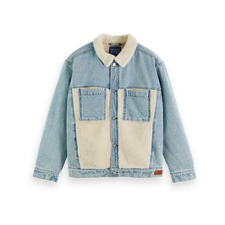Scotch & Soda, Denim Jackets Blauw, Heren, Maat:L