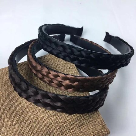 Tredelt sett 1,8 cm bred dobbel flette parykkhårbøyle koreansk je