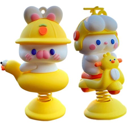 Kanin Bobo hodeinstrumentpaneldukke, lykkekaninstatuer, ristenhodeinstrumentpaneldekorasjoner, søt harpikskanin