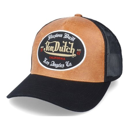 Von Dutch - Brown trucker Czapka Z Daszkiem - Kustom Patch Brown/Black Trucker @ Hatstore