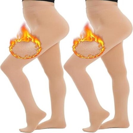 Naisten termotrikoot, (L-XL) Läpinäkymättömät lämpimät vuorelliset trikoot, Lämpimät fleece-sukkahousut paksut pehmustetut sukat