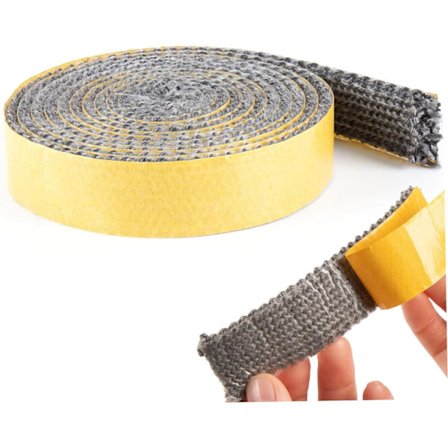 Spis eld rep, självhäftande tätningstejp för vedspis, värmebeständig tätningstejp för vedspis (3 mm x 10 mm x 3 m)