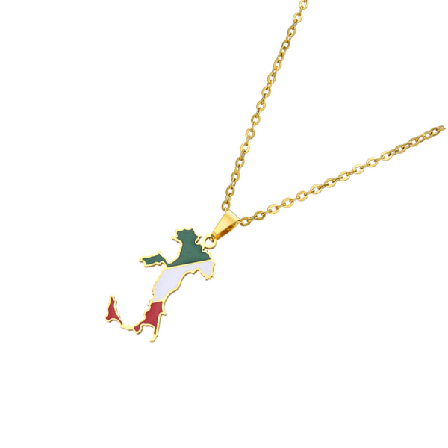 1/2/3/5 Rostfritt stål Italien Karta Halsband Ersättning Snygg Gold 1 Pc