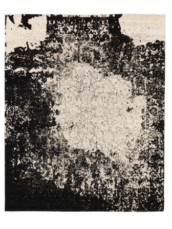 249X308 Tappeto Contemporary Design Moderno Nero/Beige (Lana, India) Carpetvista