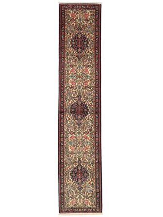81X390 Alfombra Oriental Shahrekord De Pasillo Rojo Oscuro/Negro (Lana, Persia)