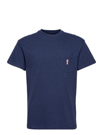 Loose Fit T-Shirt With Pocket T-shirts Short-sleeved Blå Revolution