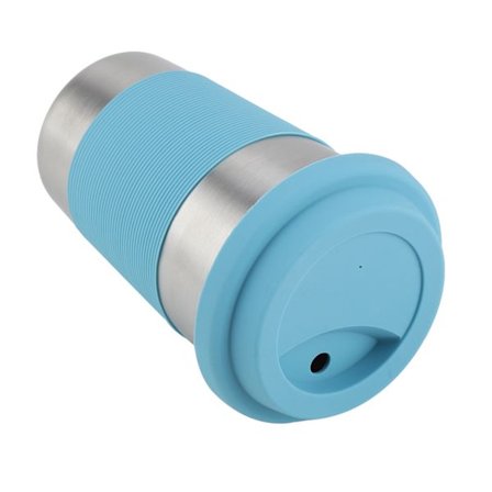 Rostfritt Stål Isolerad Mugg 500ml Blått Silikonöverdrag Lock