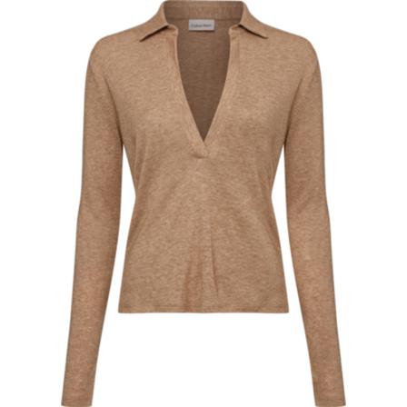 Calvin Klein Camel M Polokrave Brun, Herre Strik