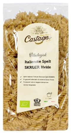 Castagno Spelt Skruer Hvide Ø 500 g, Helse & Madvarer, Pasta, Ris & Bælgfrugter, Pasta & Nudler