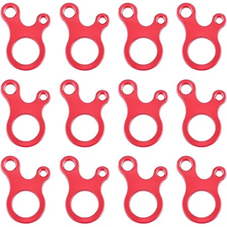 12 stk. Aluminium Bardunstrammere, Telt Bardunstrammer, Rød Bardunjusteringsspenne for Utendørs Vandring Camping Telttilbehør