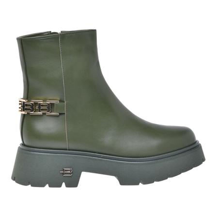 Baldinini Ankle Laarzen In Calfskin , Groen , Dames , Maat: 38 EU Enkellaarsjes