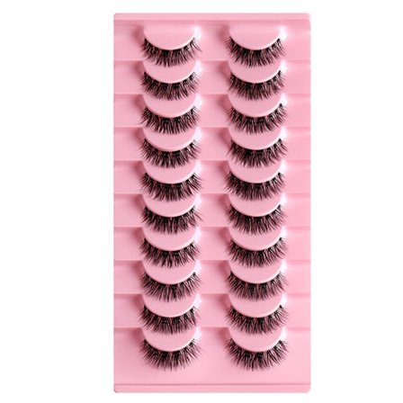 Clear-Band lösögonfransar Cat-Eyes Wispy Natural Faux Mink Fransar Lätt volym Korta falska ögonfransar Manga Fransar