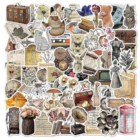 100 st Vintage Estetiska Klistermärken, söta Retro Journal Scrapbooking Klistermärken Paket För Vuxna Kvinnor Tonårsflickor, vattentäta Vinyl Dekaler 