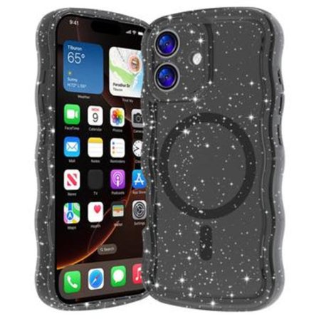 iPhone 17 Wave-Edge Laser Glitter MagSafe-Skal - genomskinlig...
