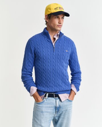 GANT Herren Zopfstrick Troyer aus Baumwolle (4XL) Blau