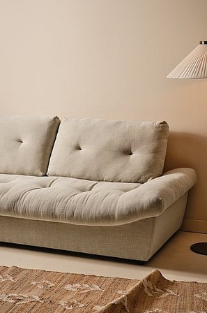 Jotex - Loungesofa 3-sæders Pudderbeige - LABENNE - Køb 2-pers. sofaer hos Jotex