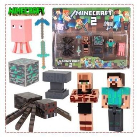 Minecraft ornamenter dukke creeper Steve liten svart dukke