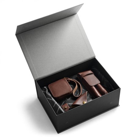 Scatola regalo dell'agenda professionale Deluxe | Pelle marrone per uomini - Confezioni regalo