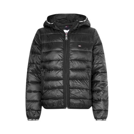 Tommy Hilfiger Women& Tjw Quilted Tape Hooded Jakke Tommy Jeans Sort, Dame, Størrelse: XL